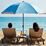 Parasol plażowy 2w1 XXL 240 cm Nils Camp NC17114 - niebieski