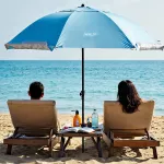 Parasol plażowy 2w1 XXL 240 cm Nils Camp NC17114 - niebieski