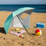 Parasol plażowy 2w1 XXL 240 cm Nils Camp NC17114 - zielony