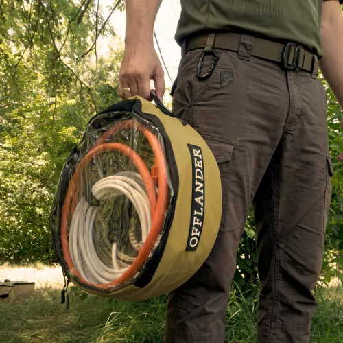 Torba okrągła zamykana z przezroczystą górą Offlander PVC 24 l - khaki