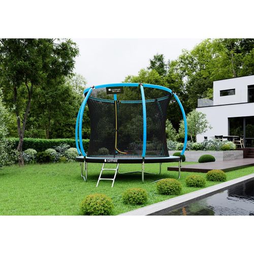 Trampolina Sapphire ST-8080W 8FT 252 cm z siatką wewnętrzną + drabinka GRATIS - niebieska Trampolina Sapphire ST-8080W 8FT 252 cm z siatką wewnętrzną + drabinka GRATIS - niebieska