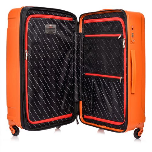 Walizka na kółkach SwissBags Tourist pomarańczowa - średnia 74-90 l Walizka na kółkach SwissBags Tourist pomarańczowa - średnia 74-90 l