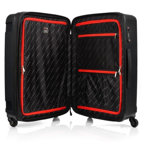Walizka na kółkach SwissBags Tourist czarna - średnia 74-90 l Walizka na kółkach SwissBags Tourist czarna - średnia 74-90 l
