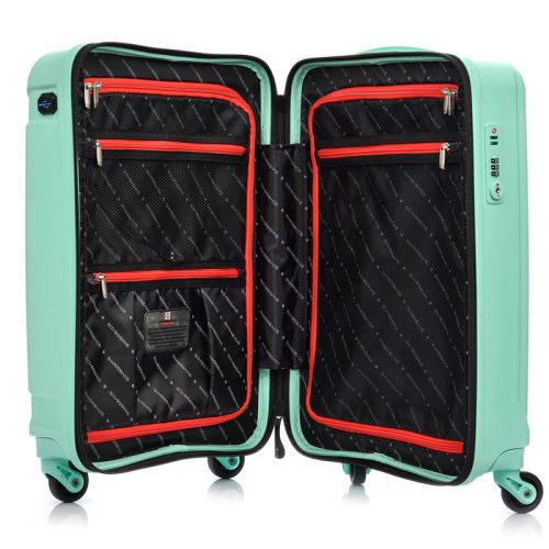 Walizka na kółkach SwissBags Tourist miętowa - średnia 74-90 l  Walizka na kółkach SwissBags Tourist miętowa - średnia 74-90 l