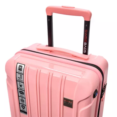Walizka na kółkach SwissBags Tourist różowa - mała 40 l 