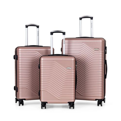 Zestaw walizek podróżnych 3w1 Sapphire ST-140 - złote DUO 