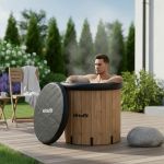 Wanna lodowa z imitacji drewna XXL Virtufit 375 l z akcesoriami Wanna lodowa z imitacji drewna XXL Virtufit 375 l z akcesoriami