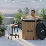 Wanna lodowa z imitacji drewna XXL Virtufit 375 l z akcesoriami Wanna lodowa z imitacji drewna XXL Virtufit 375 l z akcesoriami