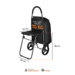 Wózek zakupowy z siedziskiem Nils Camp NC4303 40 l - czarny