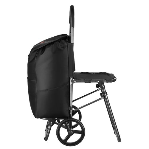 Wózek zakupowy z siedziskiem Nils Camp NC4303 40 l - czarny