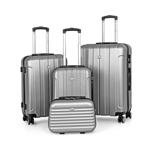 Zestaw walizek podróżnych David Jones 4w1 - BA-1050-4S - srebrne
