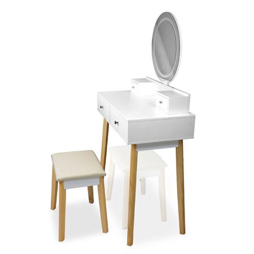 Drewniana toaletka kosmetyczna z oświetleniem LED SH-05W Drewniana toaletka kosmetyczna z oświetleniem LED SH-05W