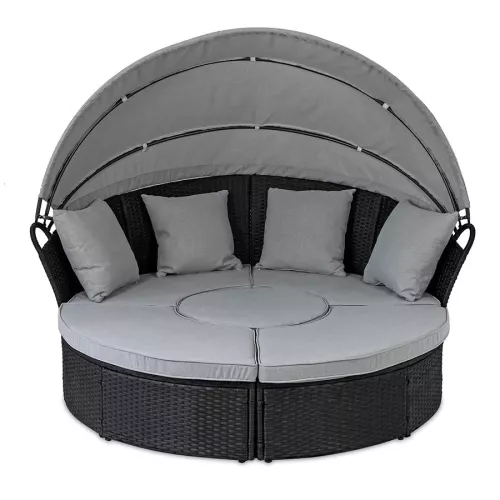 Łóżko ogrodowe wyspa Sapphire Corfu ST-1601 - czarne