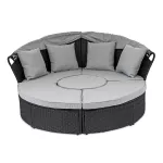 Łóżko ogrodowe wyspa Sapphire Corfu ST-1601 - czarne