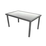 Zestaw mebli z technorattanu SANTOS - stół + 6 krzeseł - szary