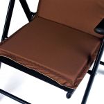 Dwukolorowa poduszka na leżak / krzesło Sapphire - brązowo-beżowa - duża