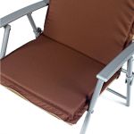 Dwukolorowa poduszka na leżak / krzesło Sapphire - brązowo-beżowa - mała