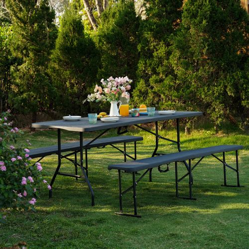Stół ogrodowy turystyczny składany Nils Camp NC1618 - antracytowy