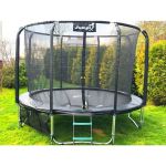 Trampolina ogrodowa Jumpi Maxy Comfort 374cm/12FT z siatką wewnątrzną - czarna