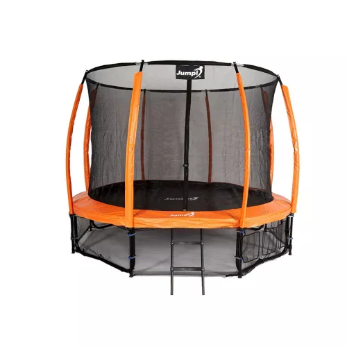 Trampolina Ogrodowa 312cm/10ft pomarańczowa Maxy Comfort PLUS Z Wewnętrzną siatką