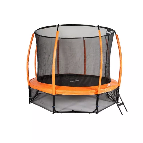 Trampolina Ogrodowa 312cm/10ft pomarańczowa Maxy Comfort PLUS Z Wewnętrzną siatką