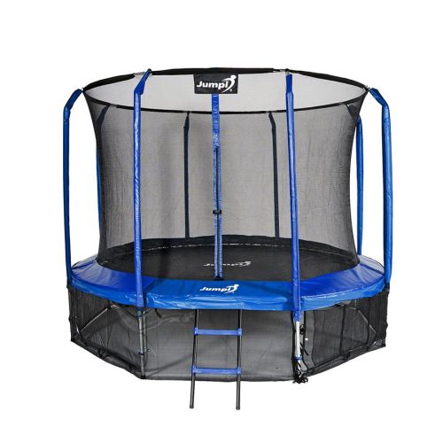 Trampolina ogrodowa Jumpi Maxy Comfort 374cm/12FT z siatką wewnątrzną - niebieska