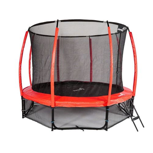 Trampolina ogrodowa Jumpi Maxy Comfort Plus 374cm/12FT z siatką wewnątrzną - czerwona
