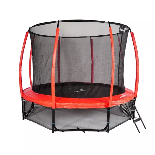 Trampolina ogrodowa Jumpi Maxy Comfort Plus 374cm/12FT z siatką wewnątrzną - czerwona