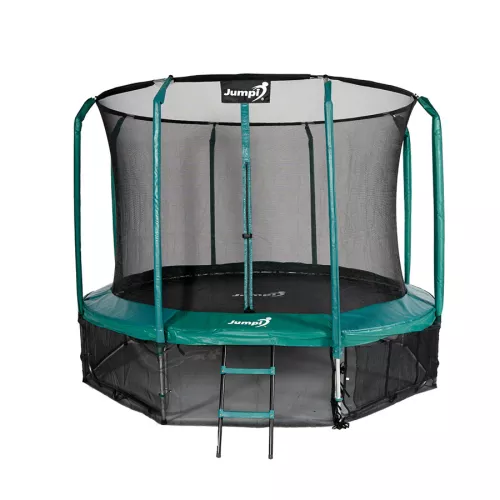 Trampolina ogrodowa Jumpi Maxy Comfort 374cm/12FT z siatką wewnątrzną - zielona