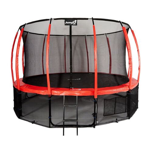 Trampolina ogrodowa Jumpi Maxy Comfort Plus 435cm/14ft z siatką wewnętrzną - czerwona