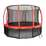 Trampolina ogrodowa Jumpi Maxy Comfort Plus 435cm/14ft z siatką wewnętrzną - czerwona