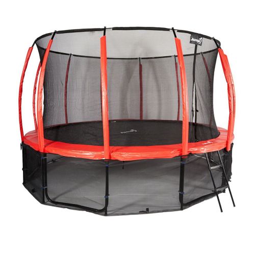 Trampolina ogrodowa Jumpi Maxy Comfort Plus 435cm/14ft z siatką wewnętrzną - czerwona