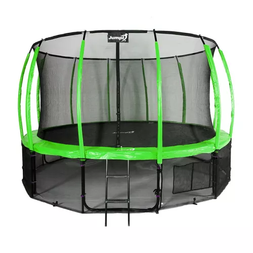 Trampolina ogrodowa 435cm/14ft zielona maxy comfort plus z wewnętrzną siatką