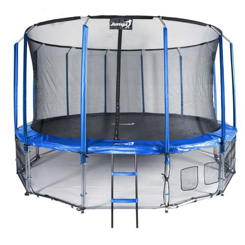 Trampolina ogrodowa Jumpi Maxy Comfort 487cm/16ft z siatką wewnętrzną - niebieska