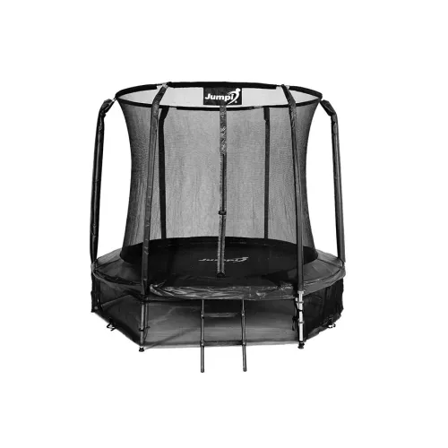 Trampolina Ogrodowa 244 cm / 8 FT Maxy Comfort Czarna Z Wewnętrzną Siatką