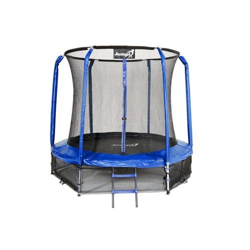 Trampolina ogrodowa Jumpi Maxy Comfort 252cm/8ft z siatką wewnętrzną - niebieska