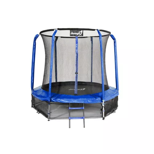 Trampolina ogrodowa 244 cm / 8 ft maxy comfort niebieska z wewnętrzną siatką
