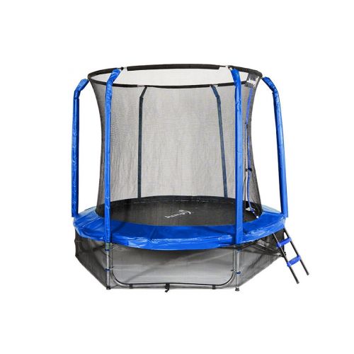 Trampolina ogrodowa 244 cm / 8 ft maxy comfort niebieska z wewnętrzną siatką