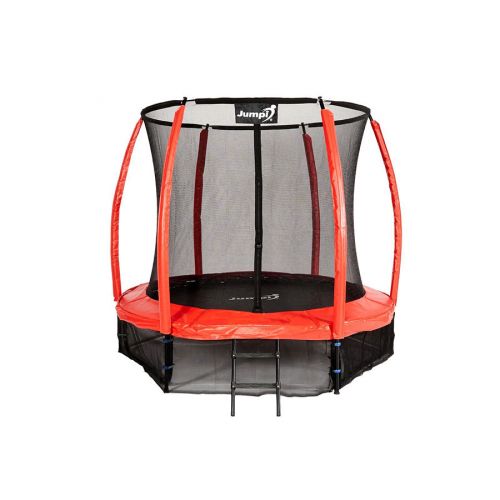 Trampolina ogrodowa Jumpi Maxy Comfort Plus 252cm/8ft z siatką wewnętrzną - czerwona