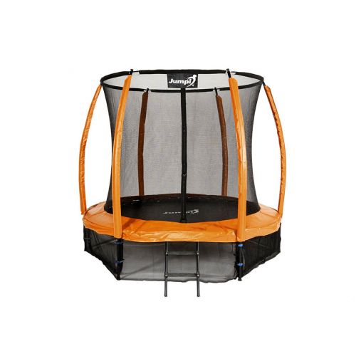 Trampolina ogrodowa Jumpi Maxy Comfort Plus 252cm/8ft z siatką wewnętrzną - pomarańczowa