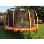 Trampolina ogrodowa Jumpi Maxy Comfort Plus 252cm/8ft z siatką wewnętrzną - pomarańczowa