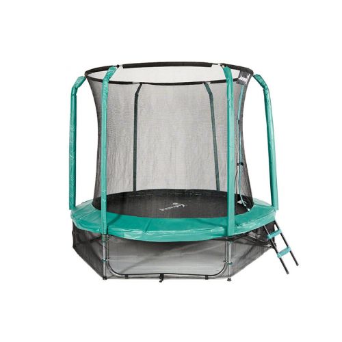 Trampolina Ogrodowa 244 cm / 8 FT Maxy Comfort Zielona Z Wewnętrzną Siatką