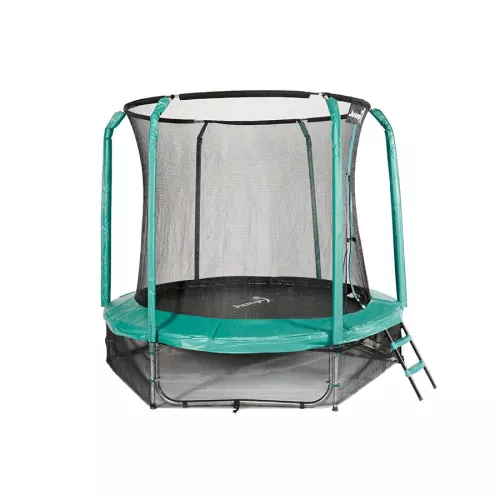 Trampolina Ogrodowa 244 cm / 8 FT Maxy Comfort Zielona Z Wewnętrzną Siatką