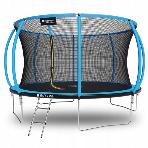 Trampolina Sapphire ST-1212W 12FT 374 cm z siatką wewnętrzną + drabinka GRATIS - niebieska