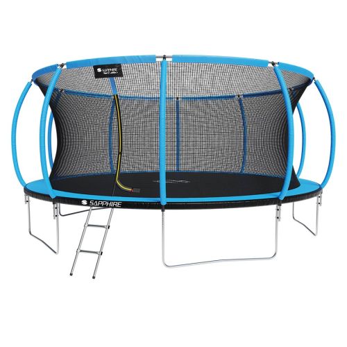 Trampolina Sapphire ST-1515W 15FT 465 cm z siatką wewnętrzną + drabinka GRATIS - niebieska