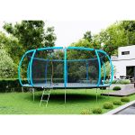 Trampolina Sapphire ST-1515W 15FT 465 cm z siatką wewnętrzną + drabinka GRATIS - niebieska
