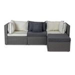 Narożnik ogrodowy z technorattanu Sapphire ST-1300 Fico - szary