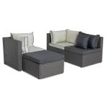 Narożnik ogrodowy z technorattanu Sapphire ST-1300 Fico - szary