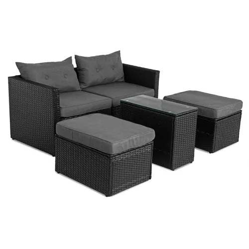 Zestaw modułowych mebli ogrodowych Sapphire ST-1320 Daco - sofa, stolik, pufy