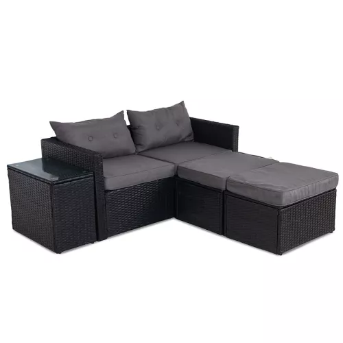Zestaw modułowych mebli ogrodowych Sapphire ST-1320 Daco - sofa, stolik, pufy